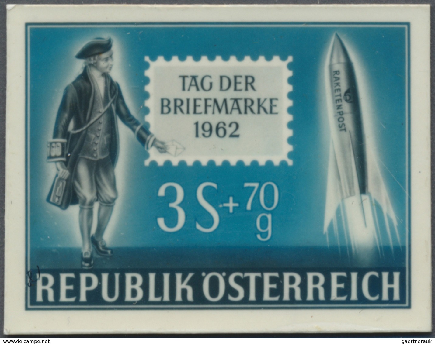 (*) Österreich: 1962, Tag Der Briefmarke 3 S + 70 Gr., Farbiges Fotoessay Mit Nicht Angenommenem Motiv " - Neufs