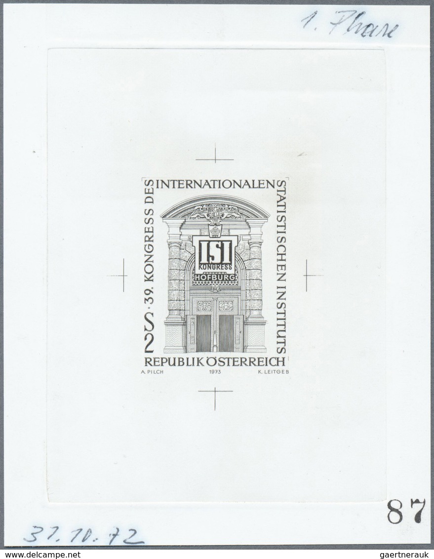 Österreich: 1973. Probedruck In Schwarz Für Marke "Kongreß Des Internationalen Statistischen Institu - Neufs