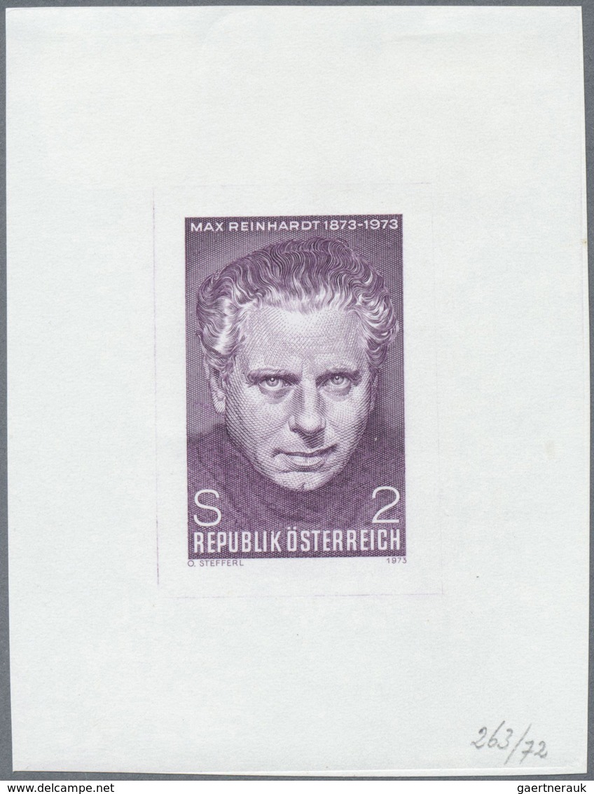 Österreich: 1973. Probedruck In Violett Für Marke "100. Geburtstag Von Max Reinhardt", Bezeichnet Vs - Unused Stamps