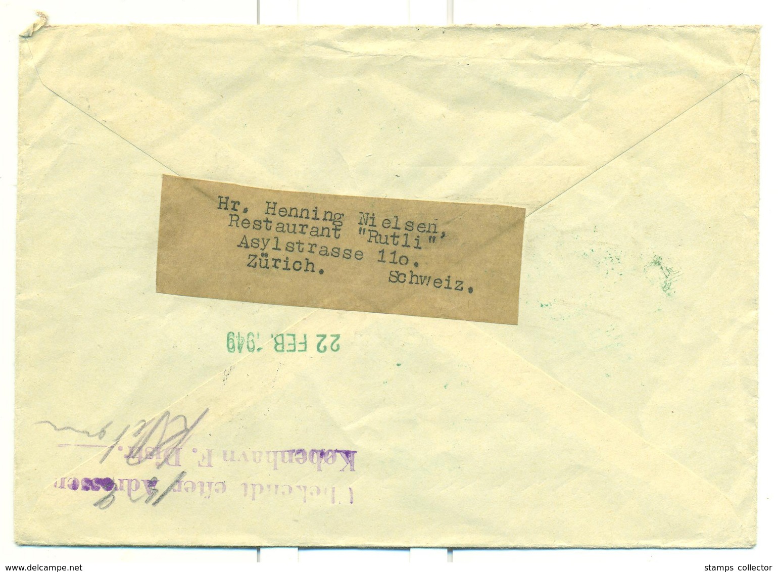 Schweitz. God Letter Send To Denmark 1949 And Return. See Backside - Covers & Documents