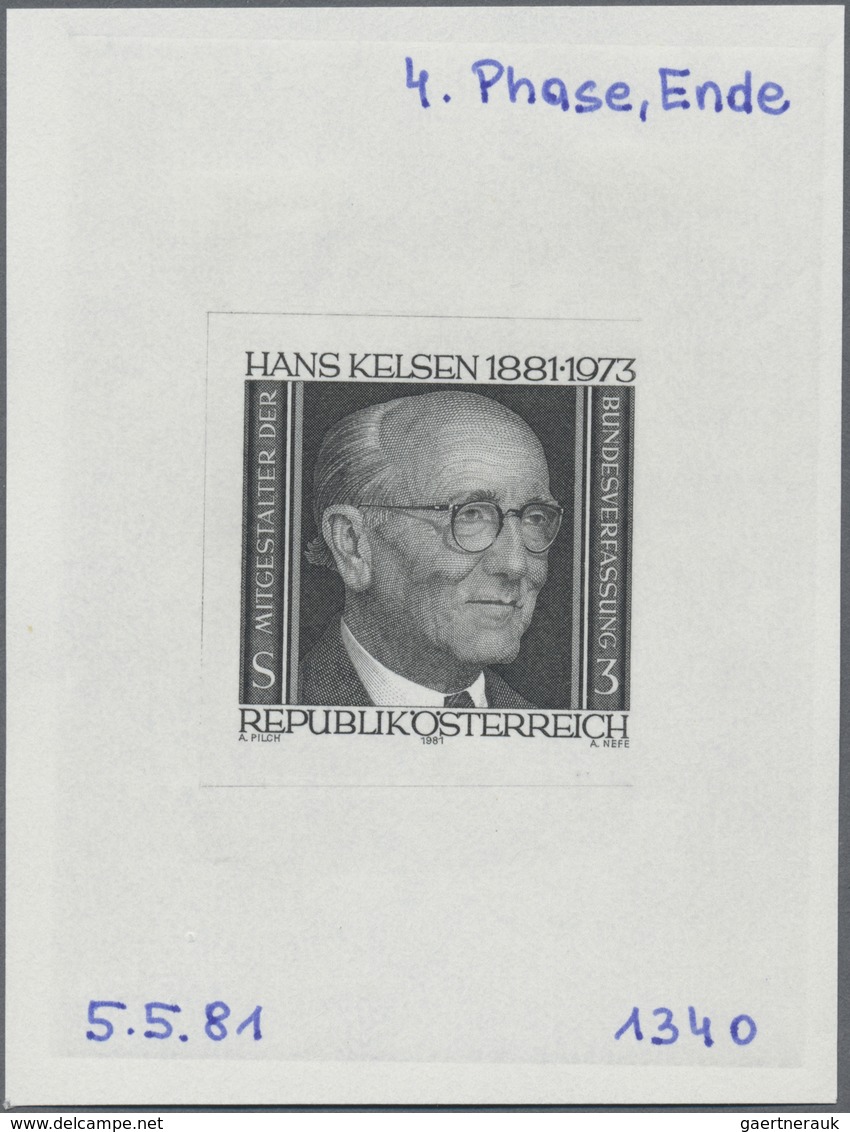 Österreich: 1981. Probedruck In Schwarz Für Die Ausgabe "100. Geburtstag Von Hans Kelsen, Staatsrech - Neufs