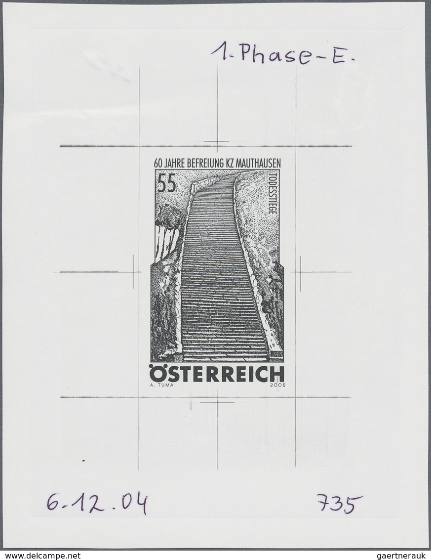 Österreich: 2005. Probedruck In Schwarz Für Marke "60. Jahrestag Der Befreiung KZ Mauthausen", Bezei - Neufs