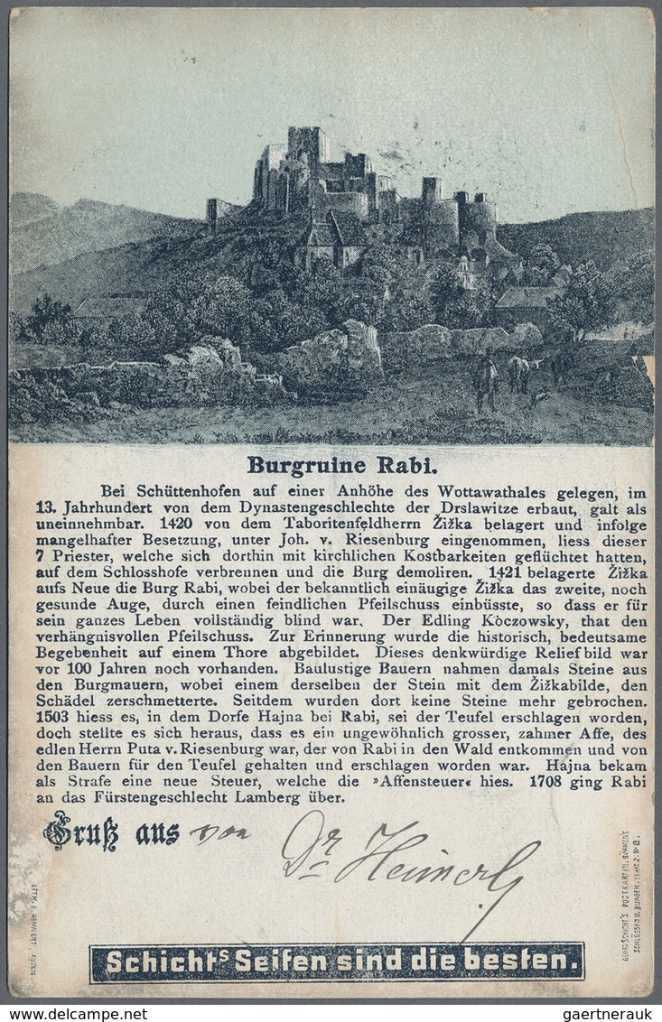 Österreich - Portomarken: 1900, 1 H Halbierung (nicht Anerkannt) Und 2 H Franz Joseph Auf "Gruss Aus - Taxe