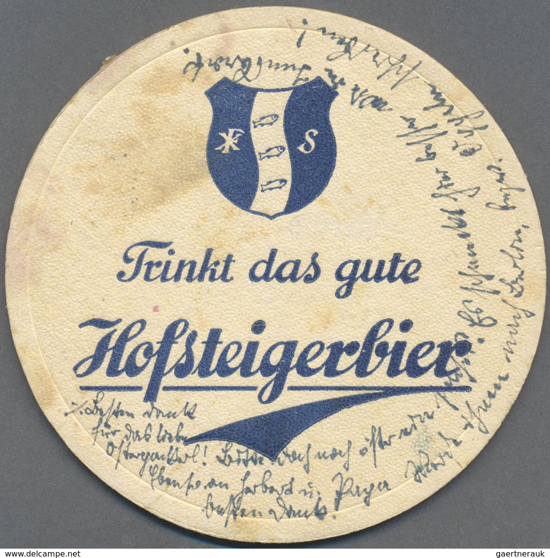 Br Österreich - Portomarken: 1939, Mit 6 Pfg. Hindenburg Frankierter Bierdeckel, Aufgegeben Im Zug Inns - Strafport