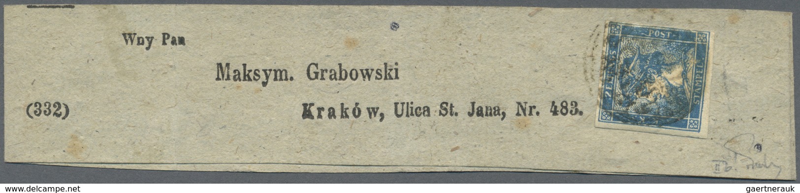 Br Österreich - Zeitungsstempelmarken: 1851 (0,6 Kreuzer) Dunkelblau, Type IIb Auf Kompletter, Gedruckt - Dagbladen