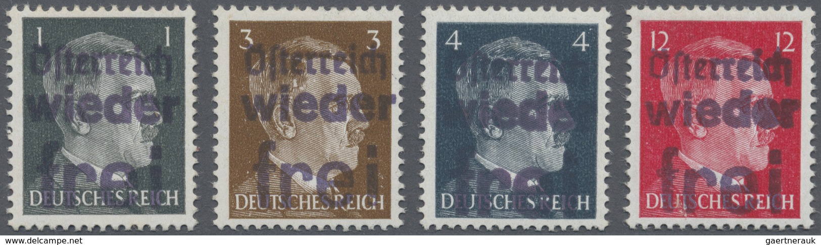 * Österreich - Lokalausgaben 1945 - Dorfstetten: 1945, 1Pfg., 3 Pfg., 4 Pfg. Und 12 Pfg. Mit Handstemp - Other & Unclassified