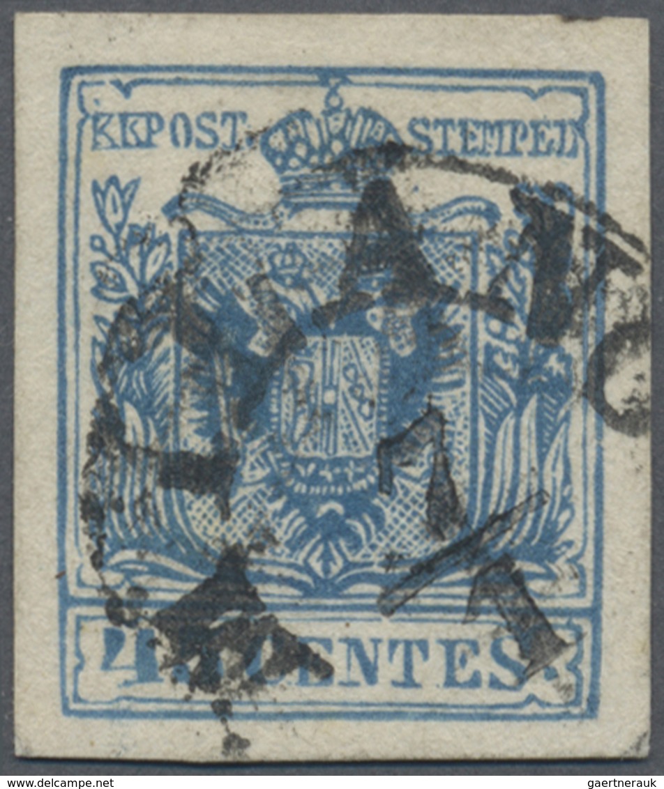 O Österreich - Lombardei Und Venetien: 1850, 45 C. Dunkelblau (Azzurro Scuro), "Mailänder Postfälschun - Lombardo-Venetien