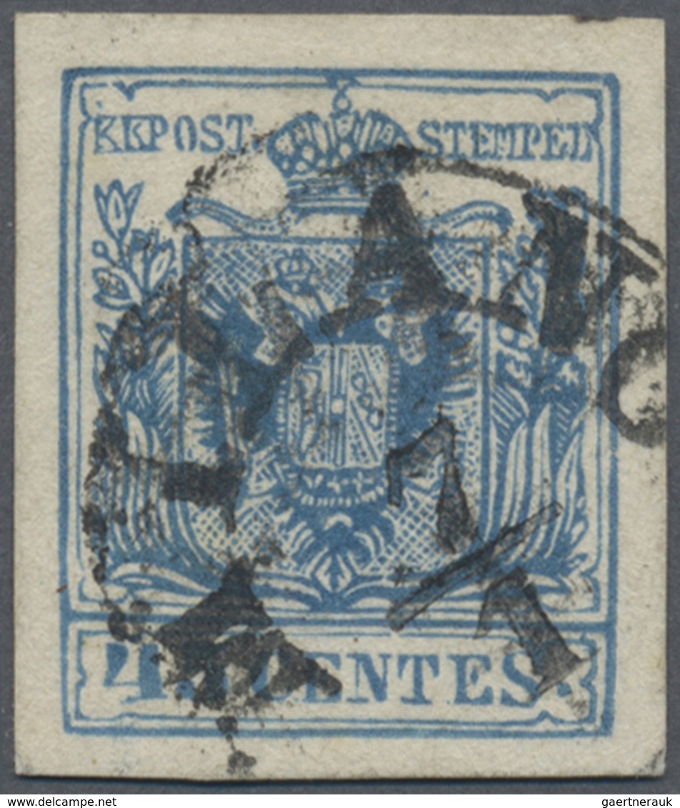 O Österreich - Lombardei Und Venetien: 1850, 45 C. Dunkelblau (Azzurro Scuro), "Mailänder Postfälschun - Lombardo-Vénétie