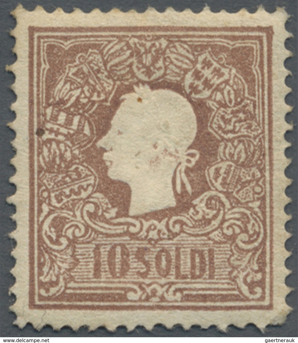 * Österreich - Lombardei Und Venetien: 1858/59: Kaiser Franz Josef, 10 Soldi Lilabraun, Volles Origina - Lombardije-Venetië