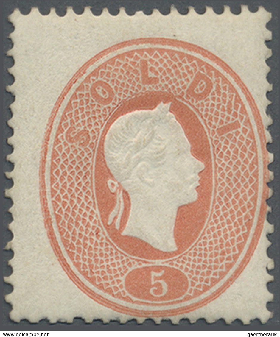 * Österreich - Lombardei Und Venetien: 1861, 5 S. Rot, Kaiserkopf Im Oval, Ungebrauchtes Kabinettstück - Lombardije-Venetië
