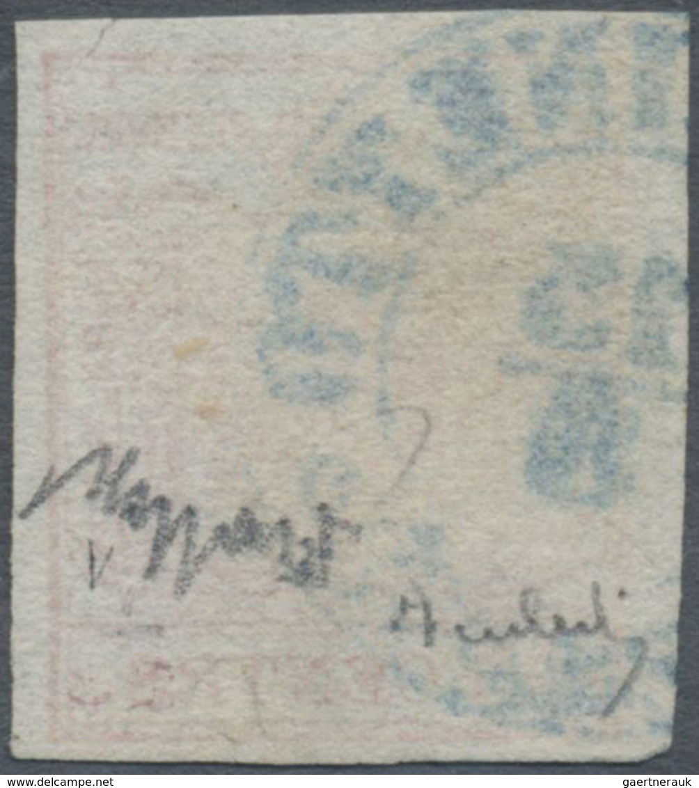 O Österreich - Lombardei Und Venetien - Stempel: 1850: 15 Centes. Rot, Type 1, Handpapier, Allseits Br - Lombardo-Vénétie