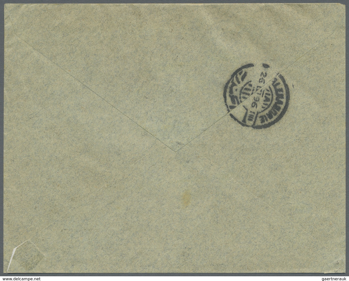 Br Österreichische Post In Der Levante: 1896, 8 Pa. Auf 2 Kr Braunocker Im 5er-Streifen Auf Brief Von J - Levant Autrichien