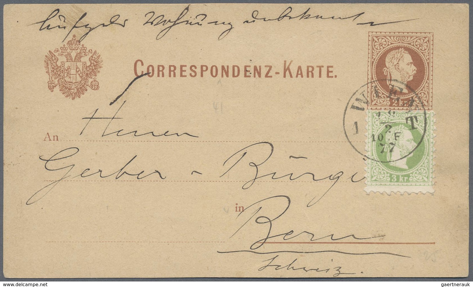 GA Österreich - Ganzsachen: 1877/1883, Fünf Correspondenzkarten 2 Kr. Braun (4 X Deutsch, 1 X Slowen.) - Autres & Non Classés
