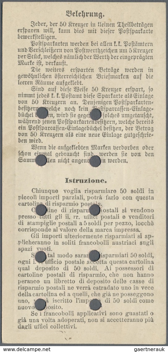GA Österreich - Ganzsachen: 1890 (10.9.), Postsparkarte 5 Kr. Doppeladler (dt.-ital.) Zufrankiert Mit N - Autres & Non Classés