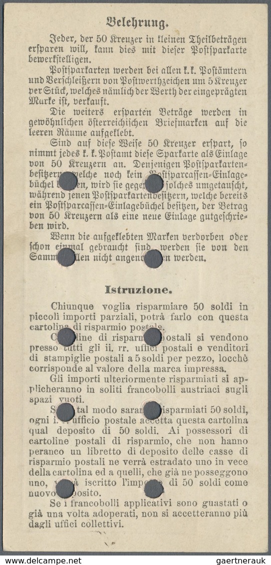 GA Österreich - Ganzsachen: 1890 (10.9.), Postsparkarte 5 Kr. Doppeladler (dt.-ital.) Zufrankiert Mit N - Andere & Zonder Classificatie