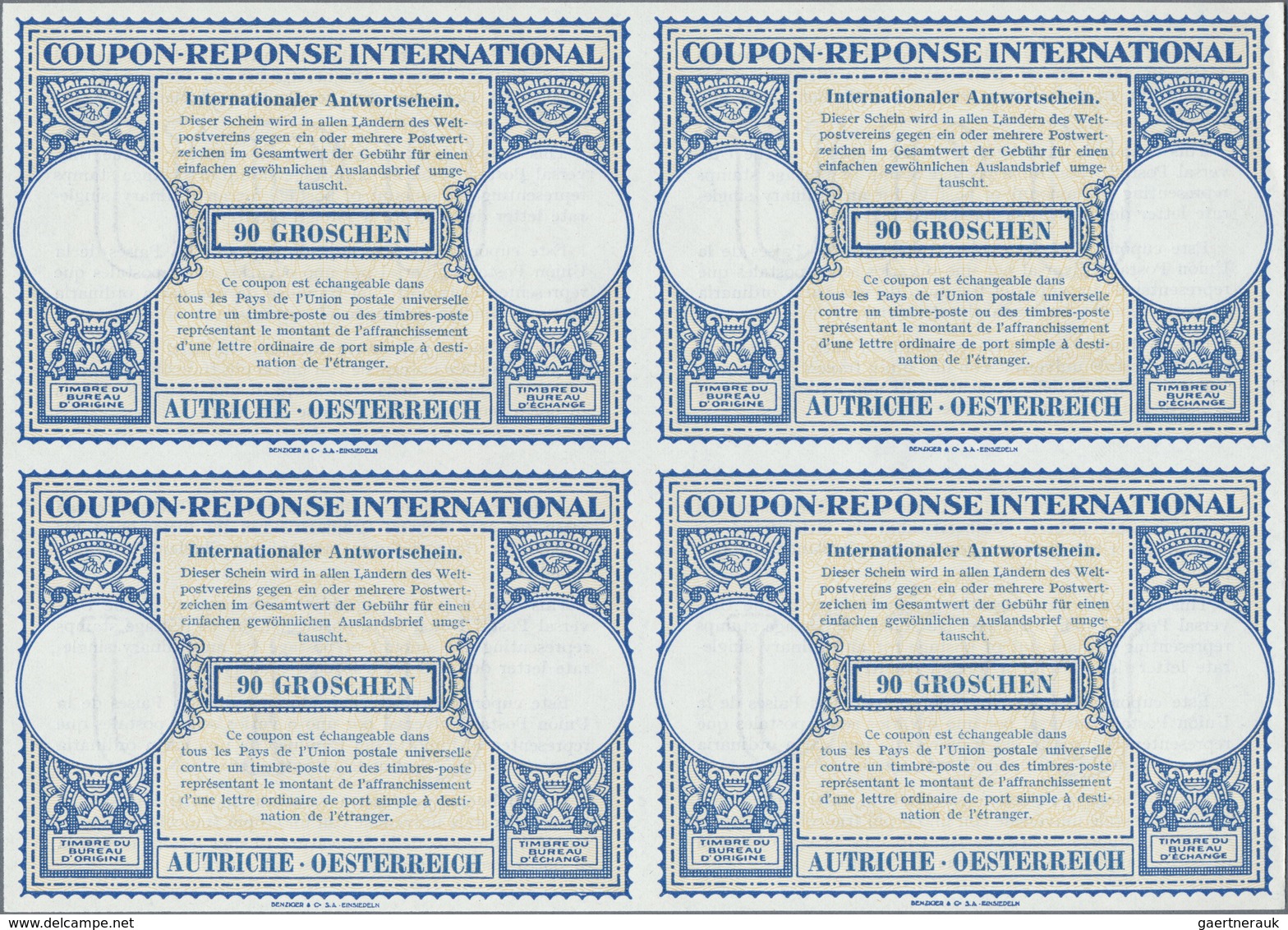 GA Österreich - Ganzsachen: 1946, November. Internationaler Antwortschein "90 Groschen" (London-Muster) - Andere & Zonder Classificatie