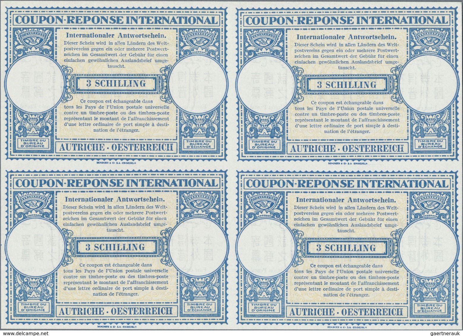 GA Österreich - Ganzsachen: 1952, April. Internationaler Antwortschein "3 Schilling" (London-Muster) In - Andere & Zonder Classificatie