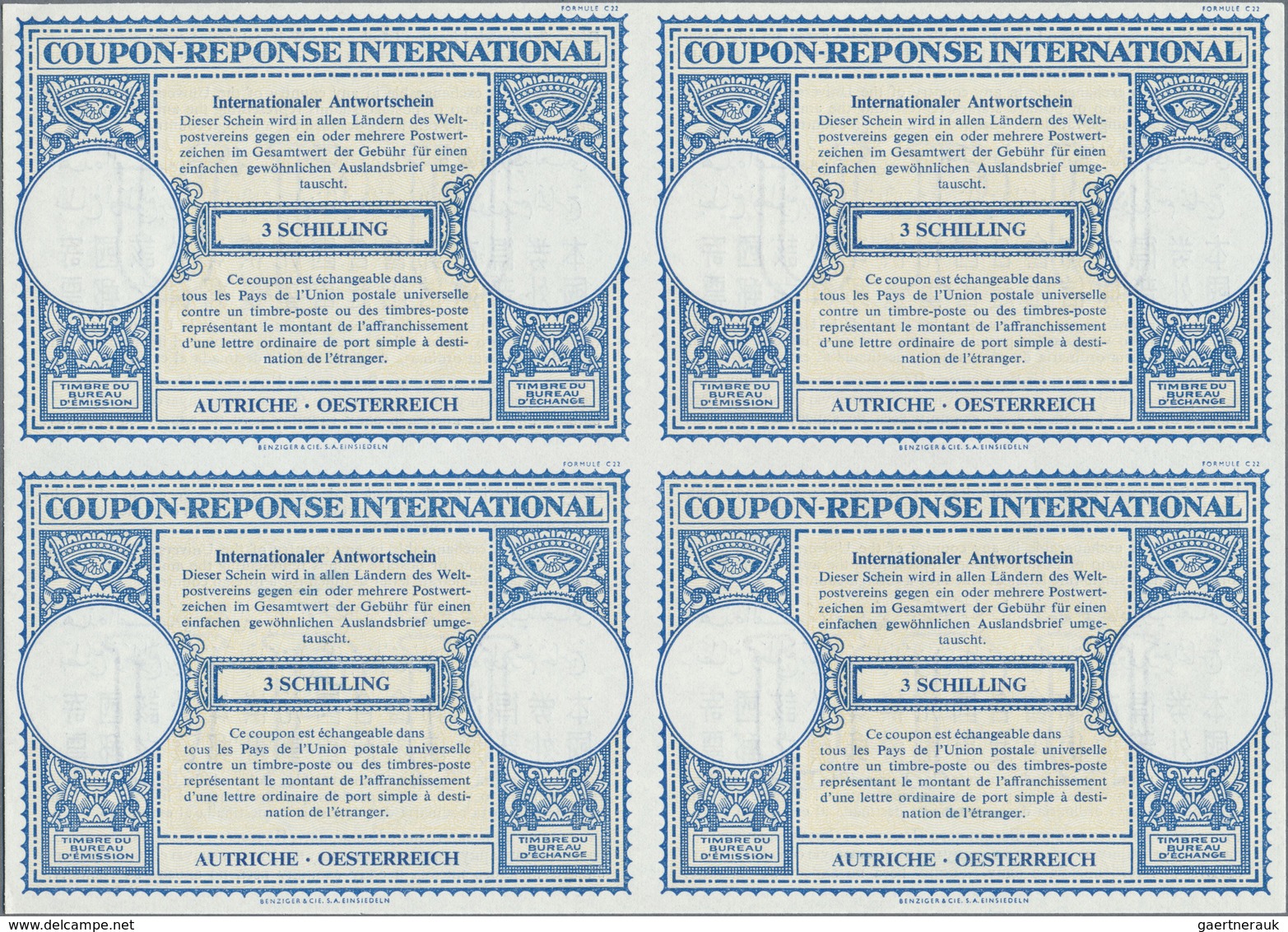 GA Österreich - Ganzsachen: 1953, Oktober. Internationaler Antwortschein "3 Schilling" (London-Muster) - Andere & Zonder Classificatie