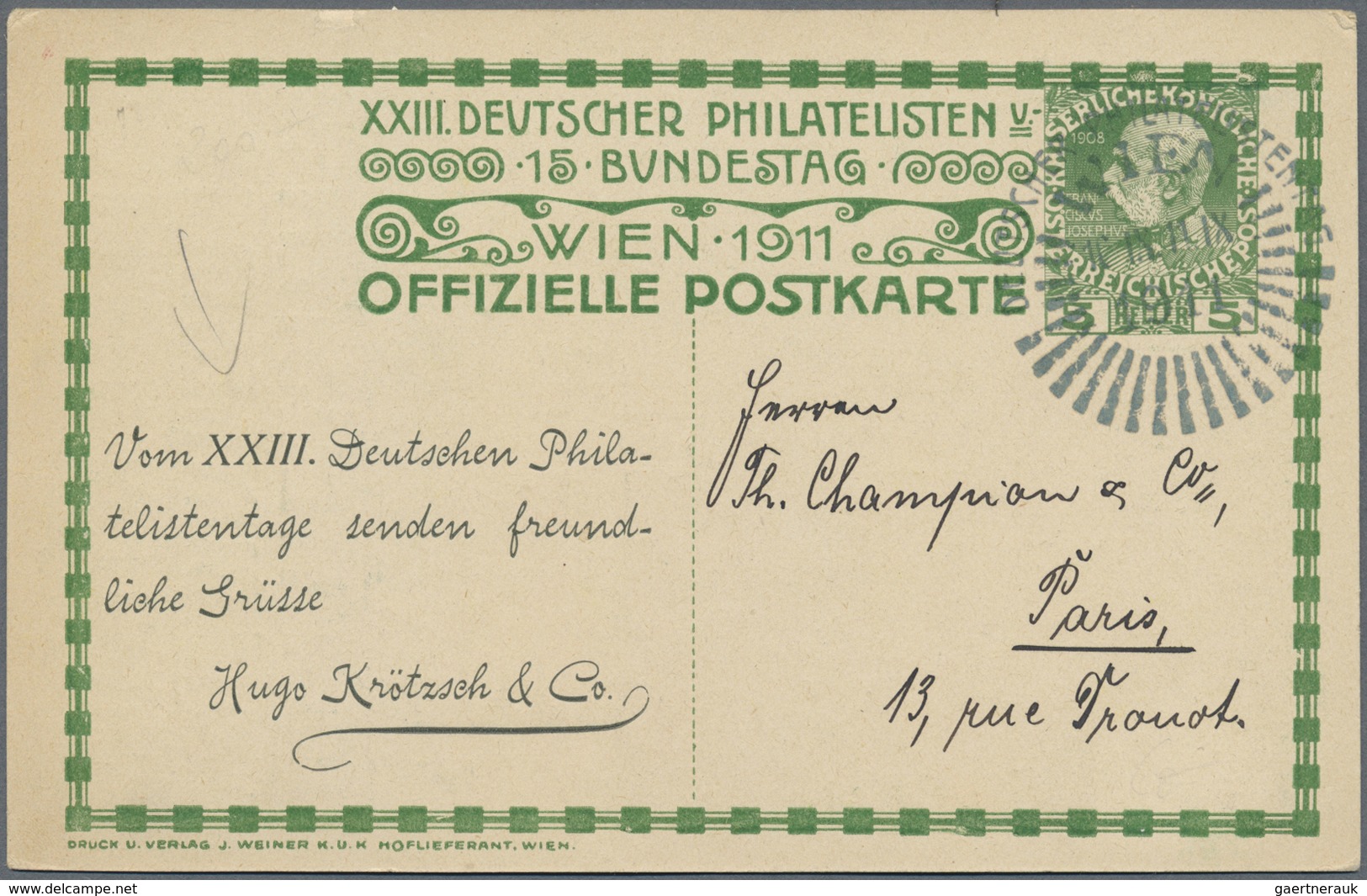 GA Österreich - Privatganzsachen: 1902/1911, "XIV. Dt. Philatelistentag Wien 1902" österr. Privat-Ganzs - Andere & Zonder Classificatie