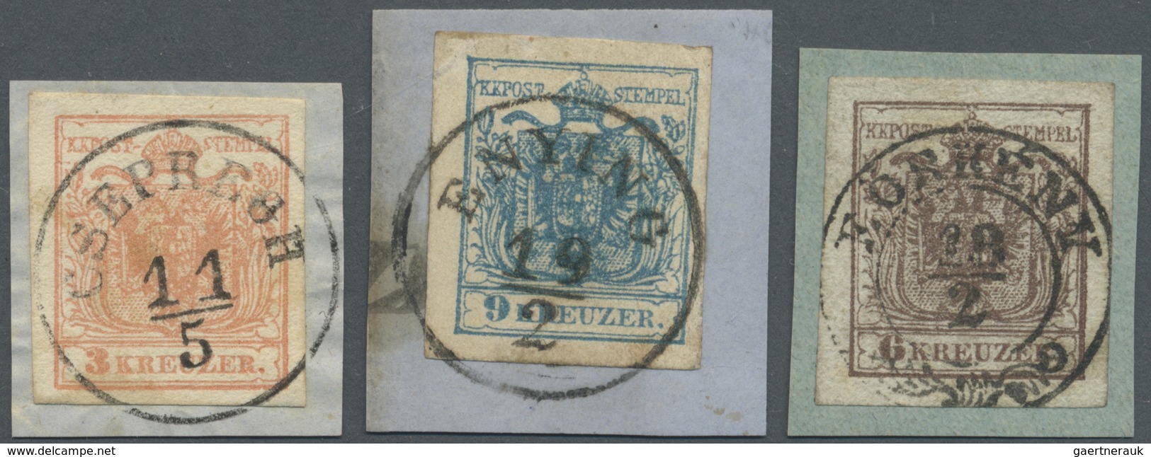 Brfst Österreich - Stempel: 1850, "CSEPREGH" K1, "ENYING" K1 Und "FÖRKENY" Zier-K2 Je Auf Briefstück, (Mül - Franking Machines (EMA)