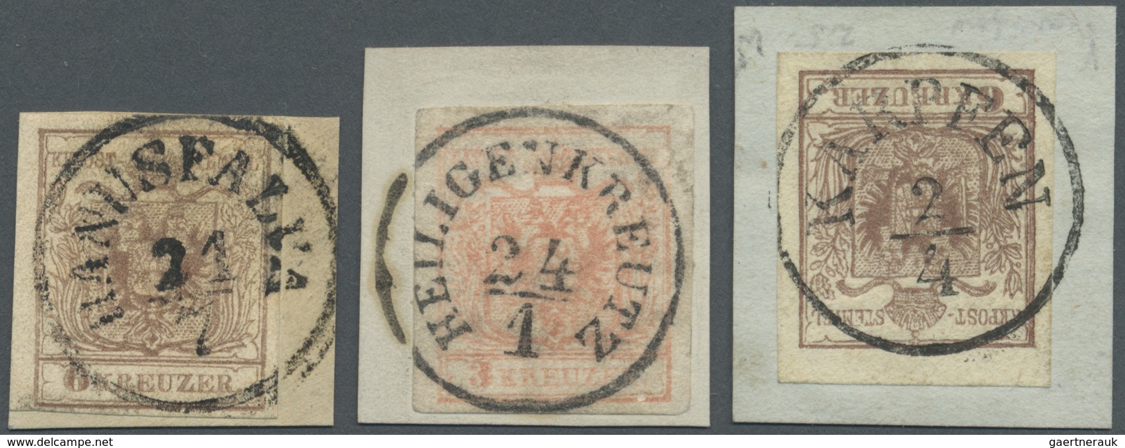 Brfst Österreich - Stempel: 1850, "HANUSFALVA", "HEILIGENKREUZ" Und "KARPFEN" Je K1 Auf Briefstücken (Müll - Franking Machines (EMA)