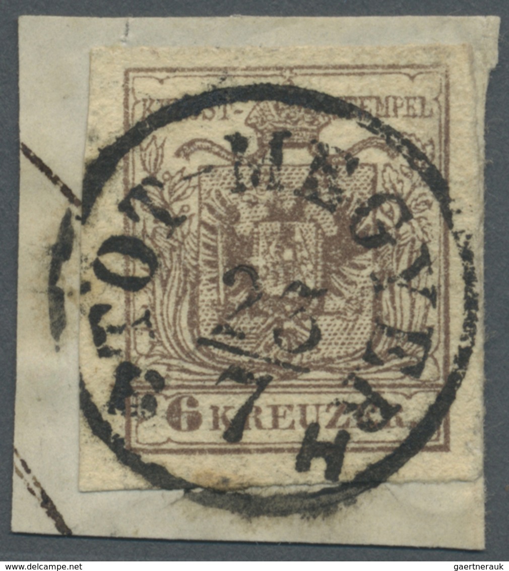 Brfst Österreich - Stempel: 1850, "TOT-MEGYER" K1 Zentrisch Auf 6 Kreuzer Briefstück (Müller 150, Ryan 400 - Machines à Affranchir (EMA)