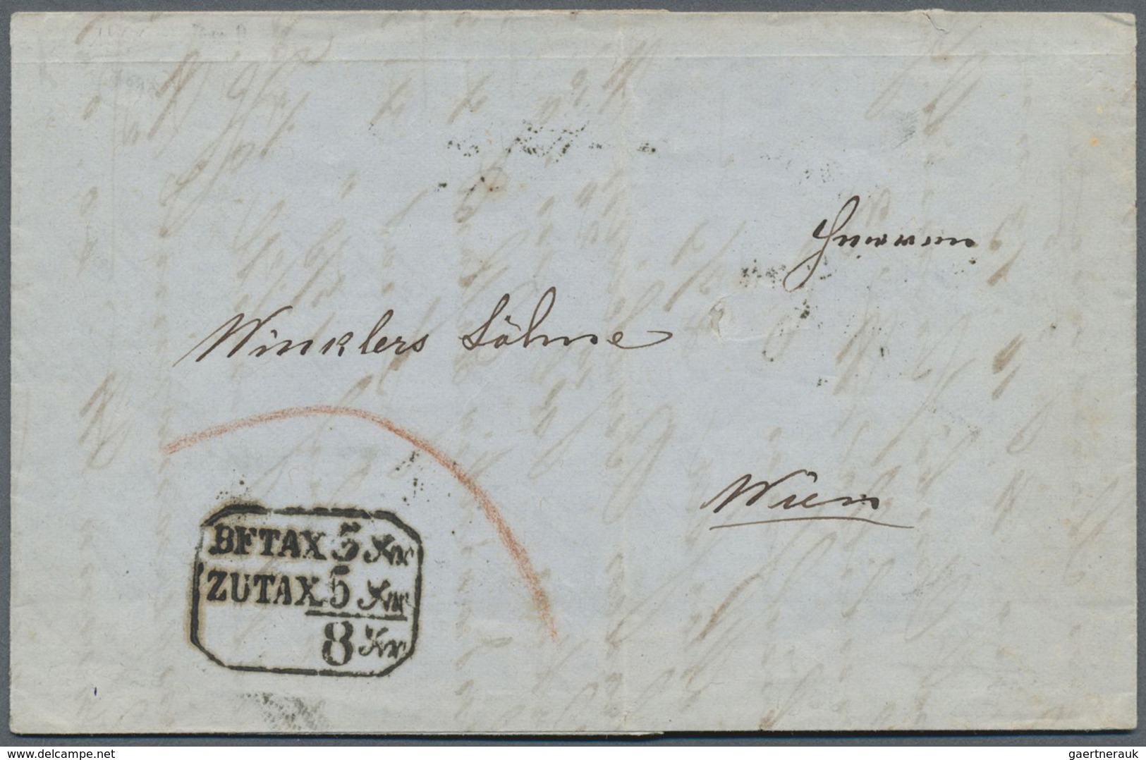 Br Österreich - Besonderheiten: 1866, Kompletter Unfrankierter Ortsbrief Mit Wiener Taxstempel über 8 K - Autres & Non Classés