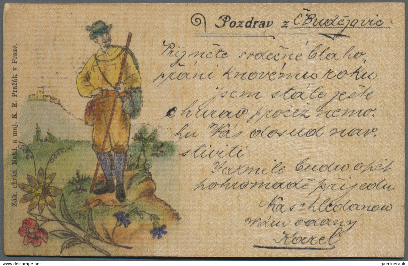 Österreich - Besonderheiten: 1898, HOLZKARTE (wie Ansichtskte. Mit Motiv Rücks.) Aus Budweis Mit Feh - Andere & Zonder Classificatie