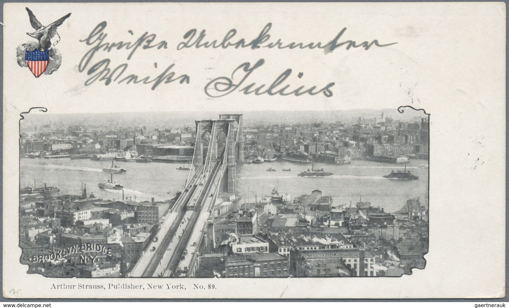 Br Österreich - Besonderheiten: 1900/1903, Werbepostkarte Von New York Nach Wien, Es Fehlt Die Aufdruck - Autres & Non Classés