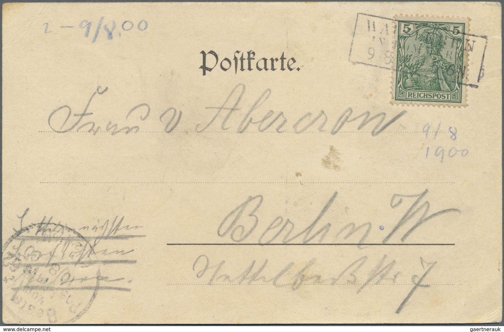 Polen: 1900, EARLY BALLOON MAIL OF POMERANIA (POMORZE), Ppc "Flying Balloon" Written By Colonel Hugo - Brieven En Documenten