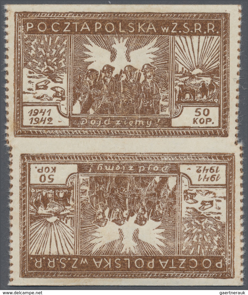 ** Polen - Polnische Armee In Der Sowjetunion: 1942, Dojdziemy, Tête-bêche Pair, Mint Never Hinged, Fin - Andere & Zonder Classificatie