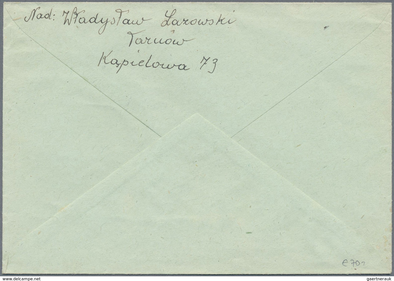 Br Polen - Besonderheiten: 1946, Letter Franked With 2 Zl. From TARNOW With Blue Double Circle Mark "Po - Autres & Non Classés