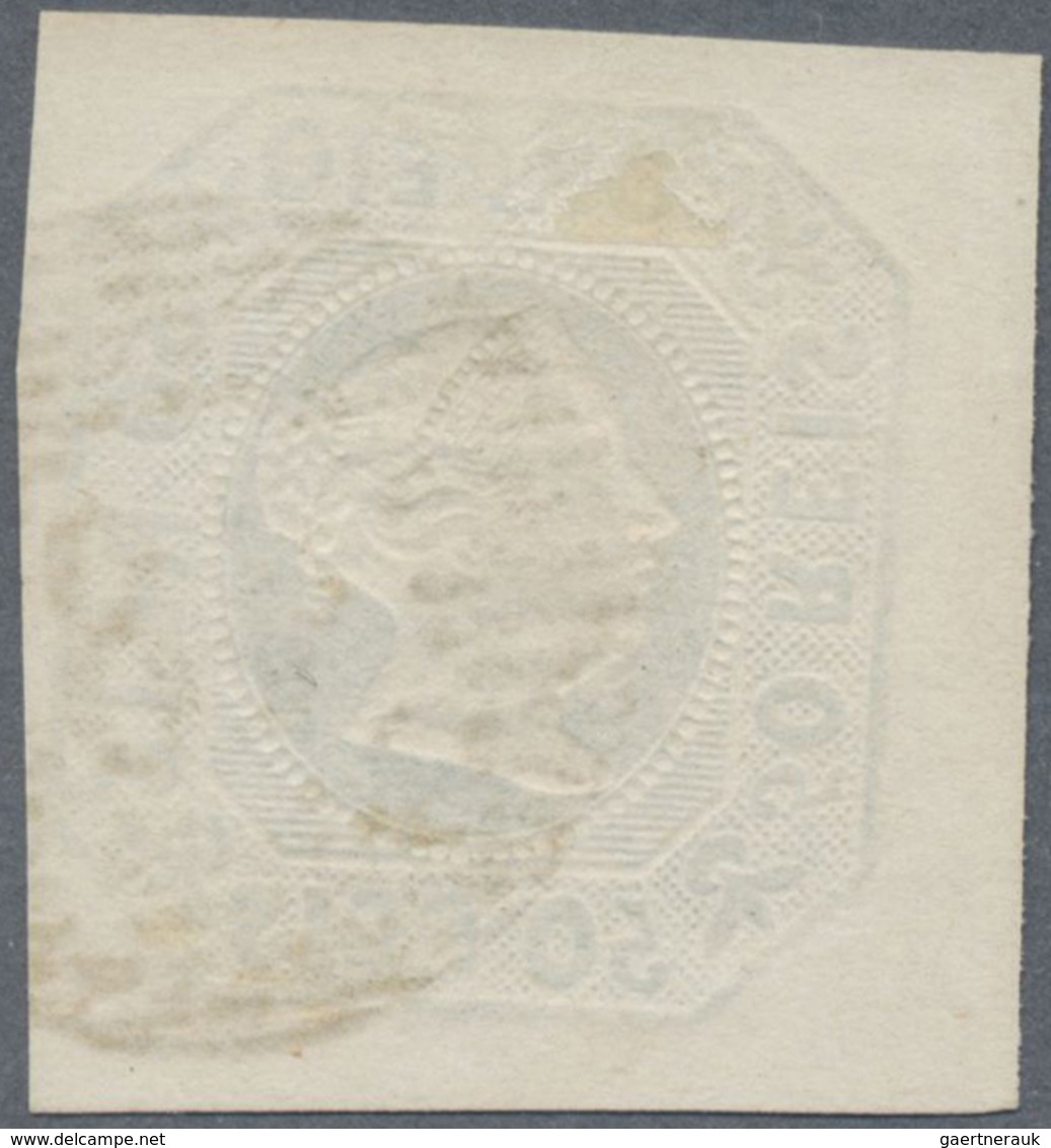 O Portugal: 1853, Maria 50r. Green, Fresh Colour, Full To Huge Margins, Neatly Oblit. By Numeral "48" - Lettres & Documents