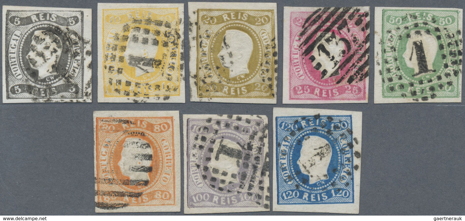 O Portugal: 1866, 5 R To 120 R, Compl. Issue Full / Wide Margins And Clean Canceled, Good Condition, M - Covers & Documents