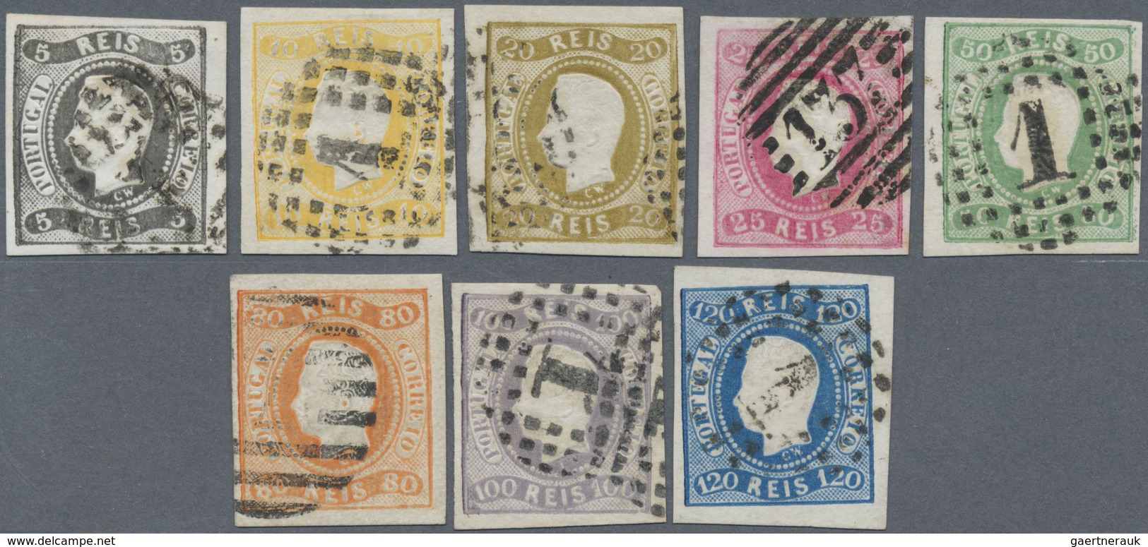 O Portugal: 1866, 5 R To 120 R, Compl. Issue Full / Wide Margins And Clean Canceled, Good Condition, M - Brieven En Documenten