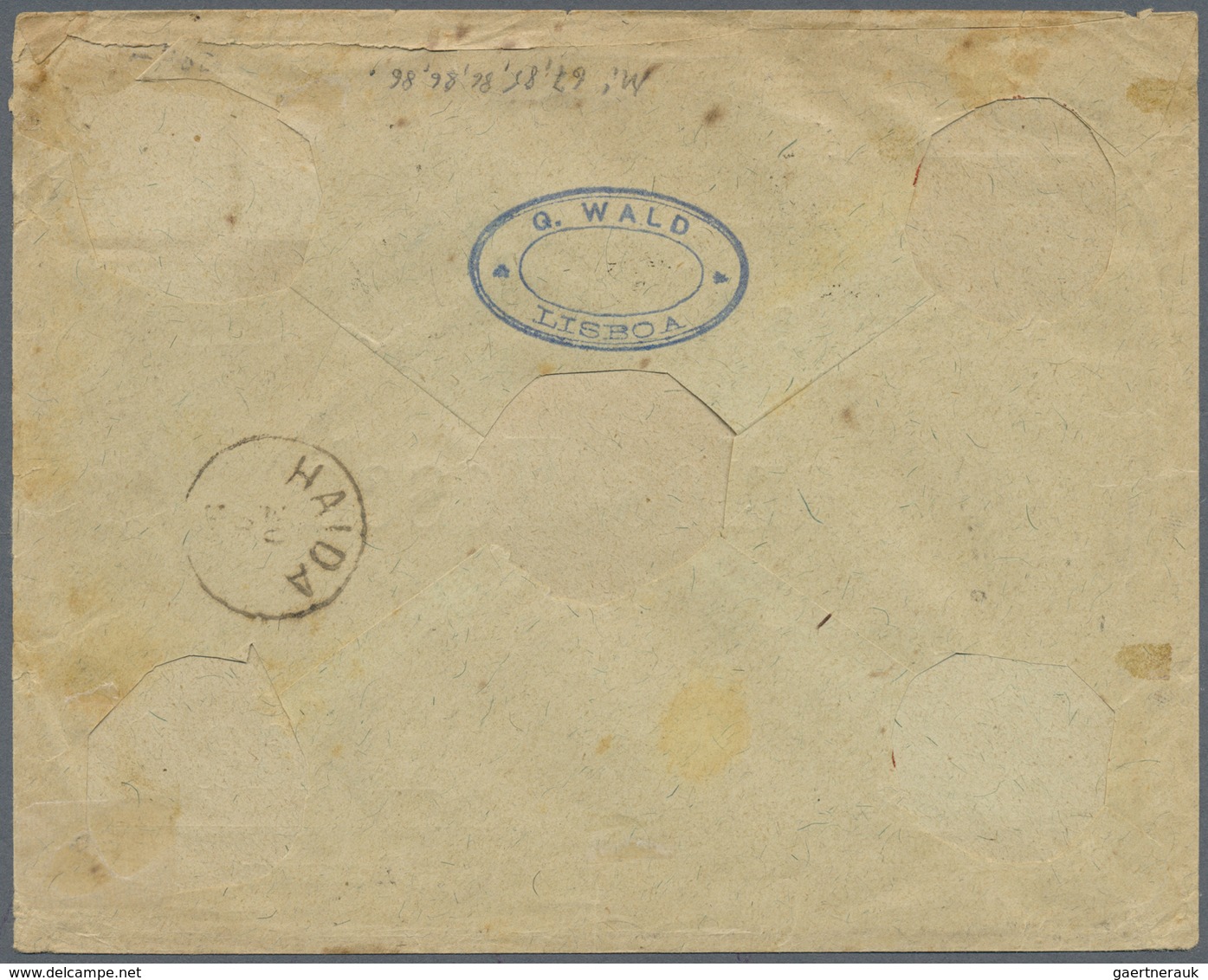 Br Portugal: 1893 (15.4.), Registered Cover Bearing King Luis 80r. Yellow Horiz. Strip Of Three + King - Lettres & Documents