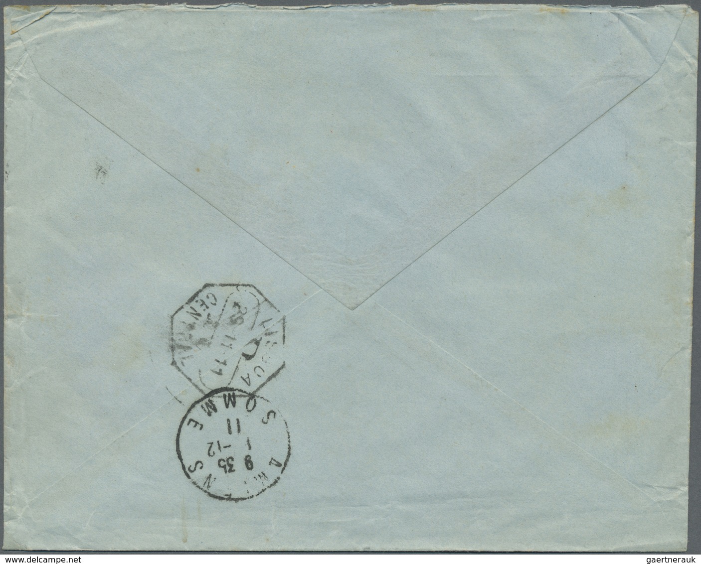 Br Portugal: 1911. Registered Envelope (stains) Addressed To France Bearing 'Republica ' Yvert 169, 5r - Covers & Documents