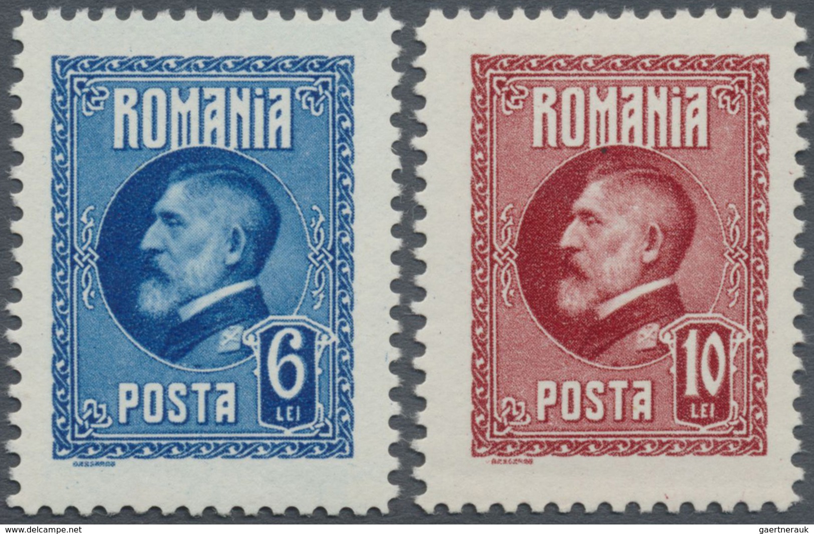 ** Rumänien: 1926, 60. Geburtstag Von Ferdinand I. FARBFEHLDRUCKE 6 L. In Blau (statt Oliv) Und 10 L. I - Brieven En Documenten