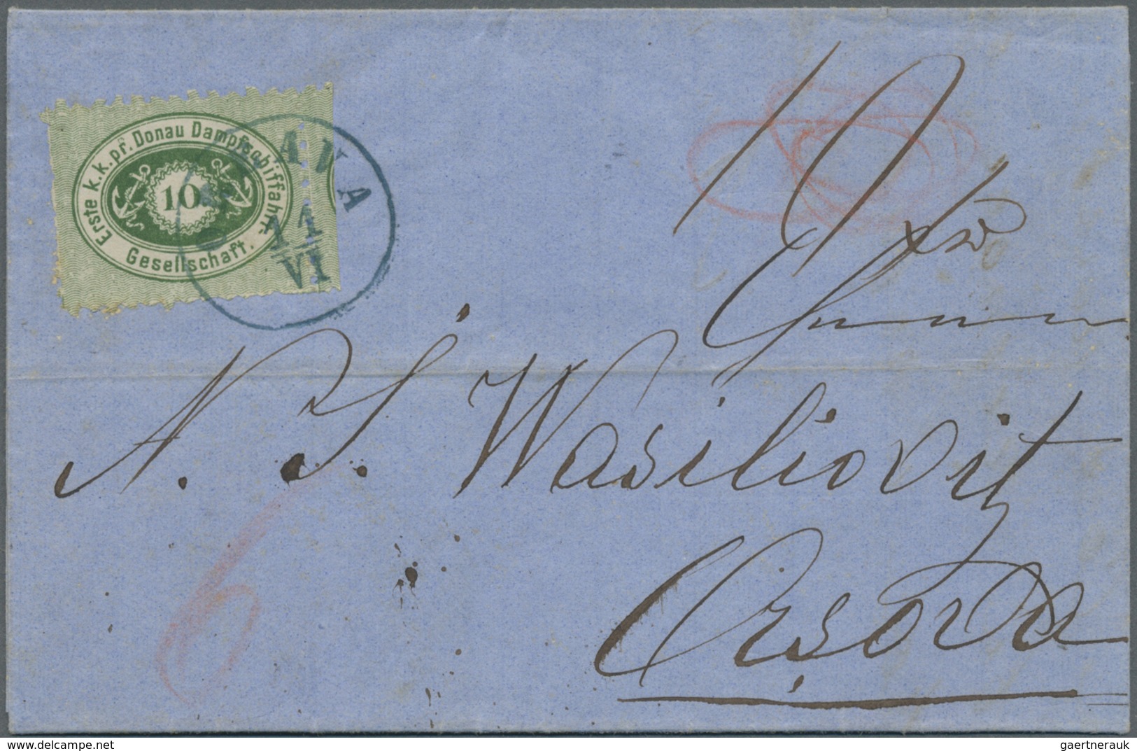 Br Rumänien - Besonderheiten: 1870, Austrian Danube Steamship Company, 10kr. Green, Type I, Right Margi - Other & Unclassified