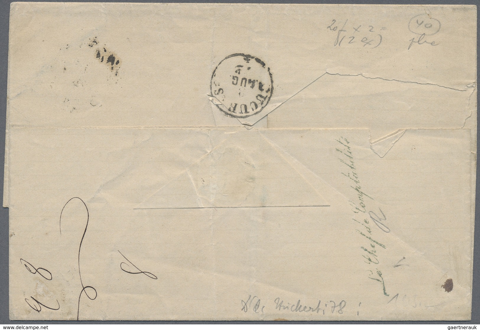 Br Rumänien - Besonderheiten: 1872, German Empire Incoming Mail: Small Shield 2x 7 Kr. Blue On Envelope - Andere & Zonder Classificatie