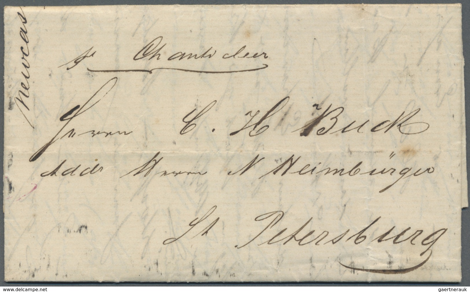 Br Russland - Vorphilatelie: 1857, St. Petersburg, Incoming Mail: Entire Folded Letter With 19 Aug 1857 - ...-1857 Voorfilatelie
