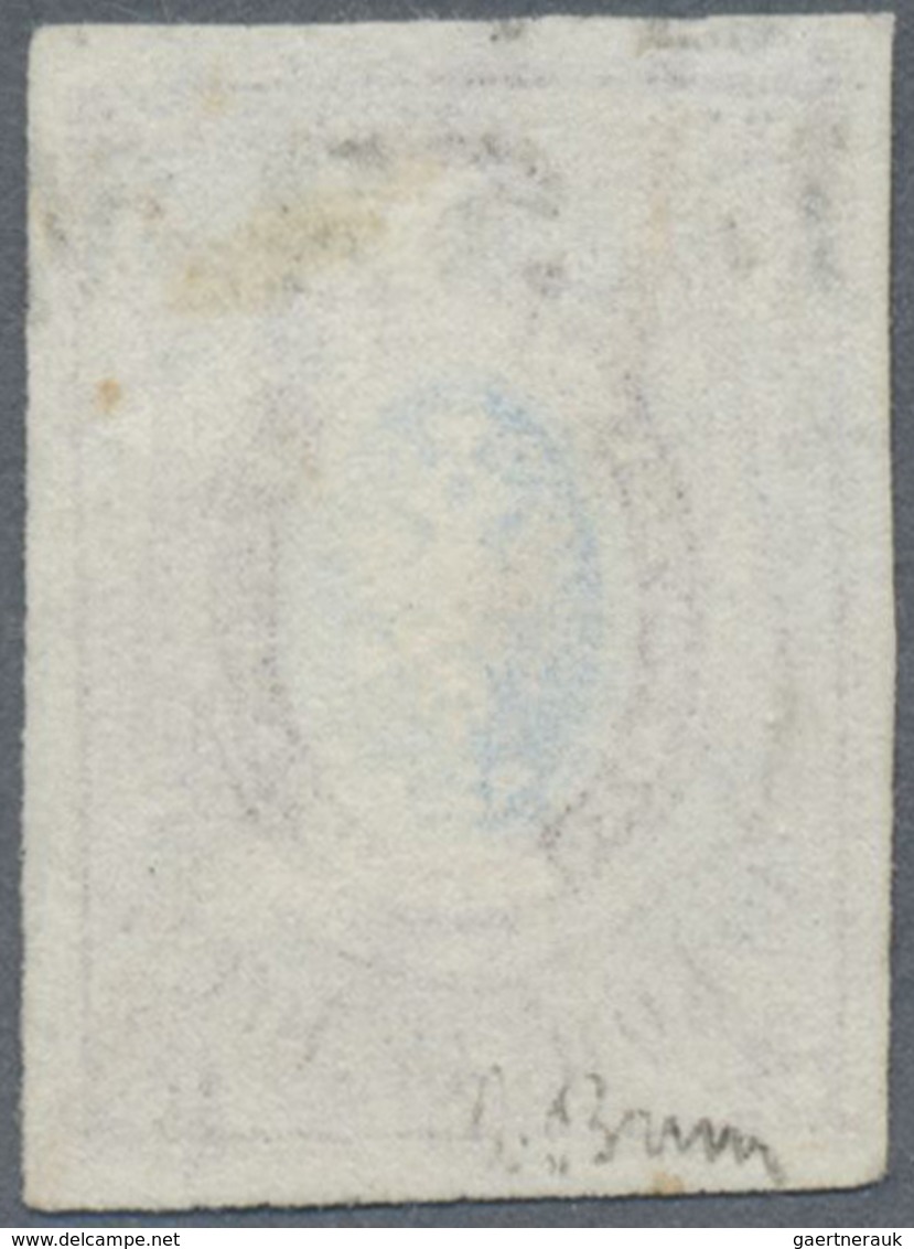 O/~ Russland: 1857, First Issue Imperforate 10 K Brown & Blue With Pen And Date Cancellation. (Scott 1). - Ongebruikt