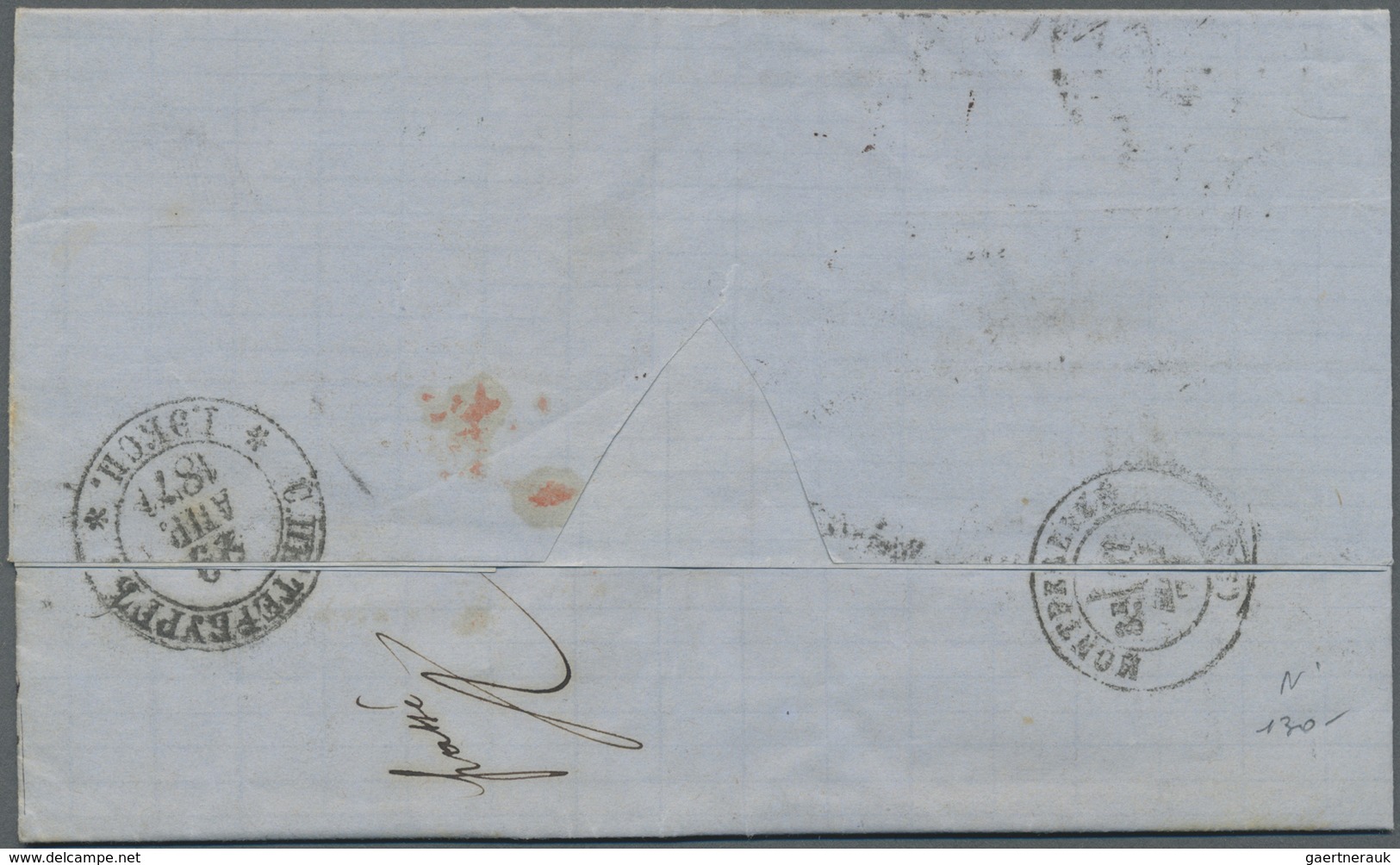 Br Russland: 1866/68, 3 K., 5 K. And 20 K. Tied "St. Petersburg 29. AP 1871" To Entire Folded Letter To - Neufs