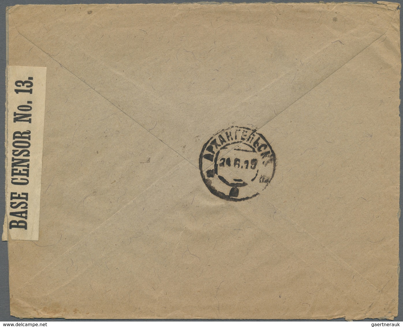 Br Russland: 1919. Censored Envelope (3 Sides Opens For Display) Written From The Allied Forces In Arka - Ongebruikt