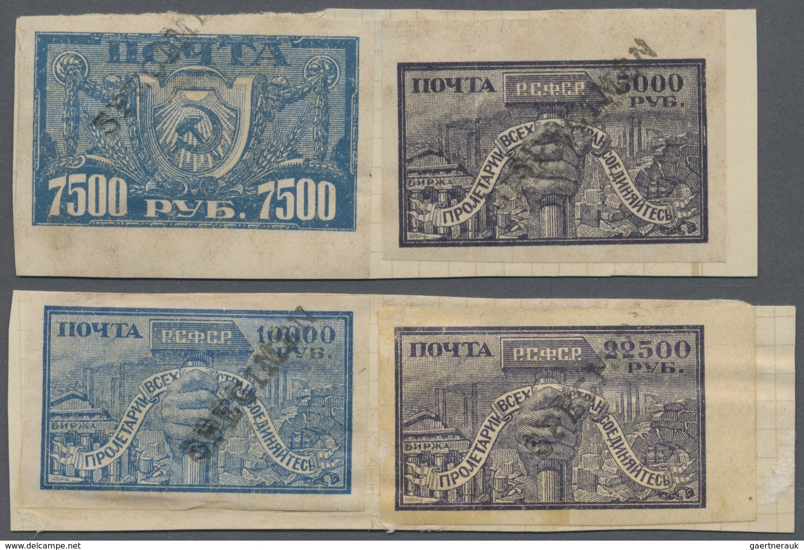 Brfst Russland: 1922, "liberation Of Labor" Complete With Black Handstamp "SPECIMEN" On Paper For UPU Subm - Ongebruikt