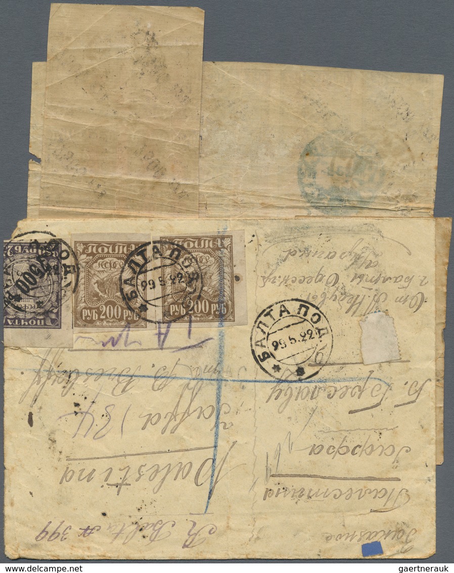 Br Russland: 1922, 7500rbl. On 250rbl., Registered Cover From "BALTA 29.5.22" To Palestine, Bearing 121 - Neufs