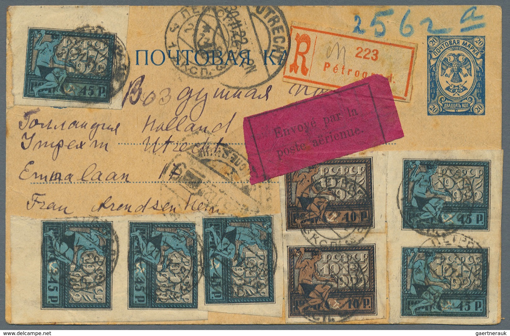 Br Russland: 1922, Sculptor 45 R. Black And Blue, Two Single Stamps And Two Vertical Pairs And Vertical - Neufs