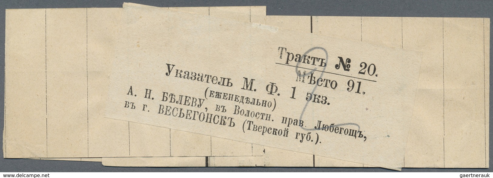 Br Russland - Semstwo (Zemstvo): 1884, VESSIEGONSK : A Wrapper With A Weekly Newspaper Presumably From - Zemstvos