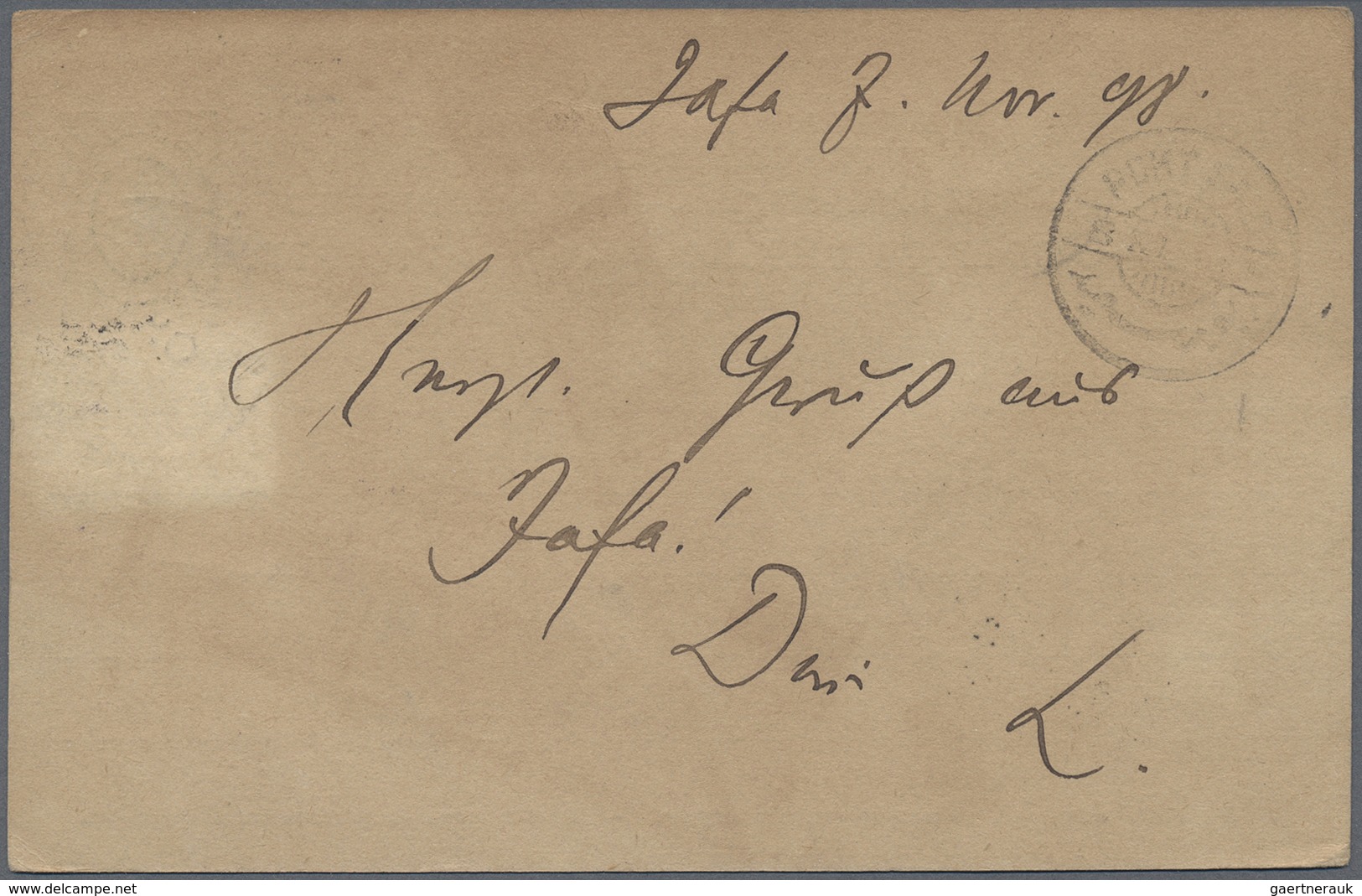 GA Russische Post In Der Levante - Ganzsachen: 1895, Postal Stationery Card 4 K. With Additional Franki - Levant