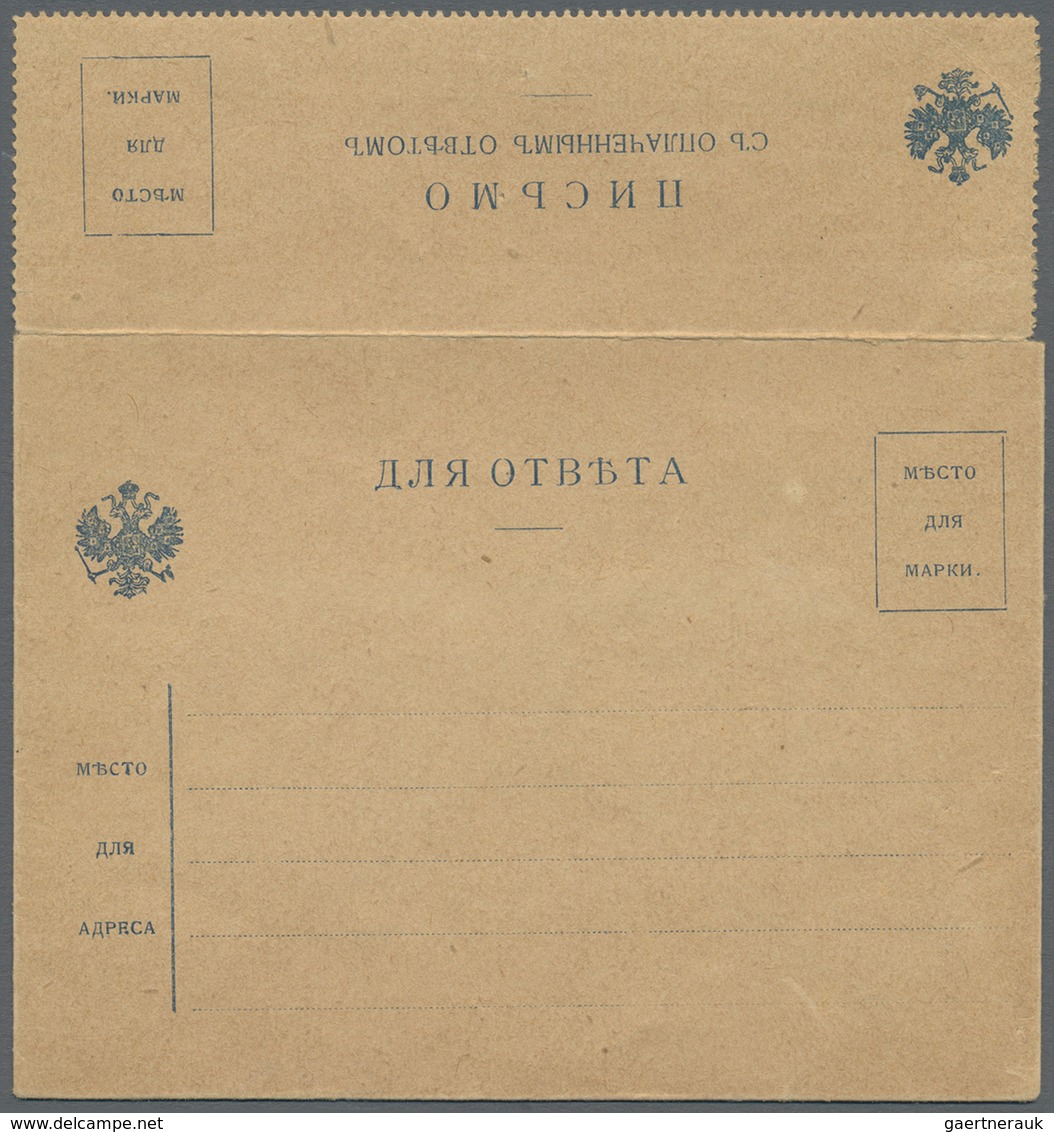 GA Russland - Ganzsachen: 1890 Aprox., Essay For A Reply Letter Card. Condition See Photo. - Entiers Postaux